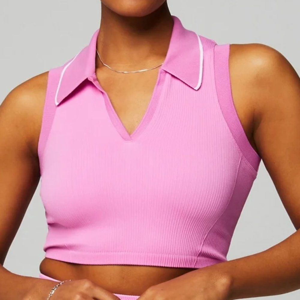Fabletics Seamless Polo Cropped Tank - Size Small -- NWT